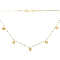 Колье из красного золота с монетками плетение якорь - 937879