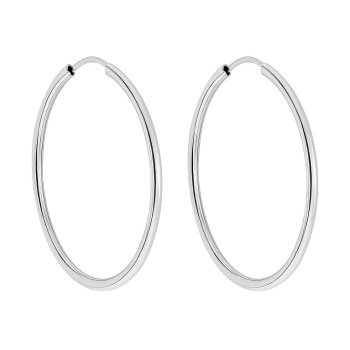 Серьги-кольца из белого золота  - 2250841