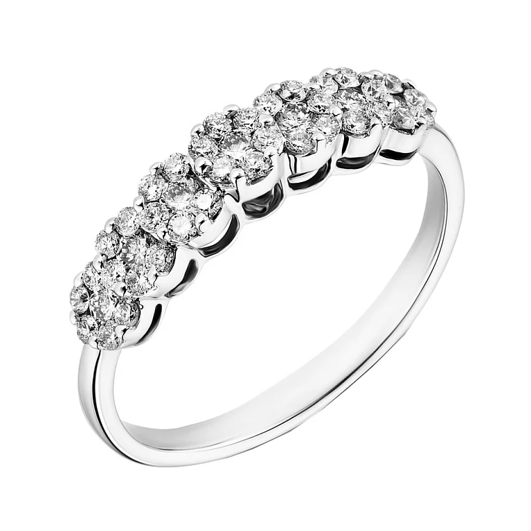 Золотое кольцо с россыпью бриллиантов. Артикул К341027040б: цена, отзывы, фото – купить в интернет-магазине AURUM