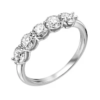 Стильное кольцо из белого золота с бриллиантами - 1960417