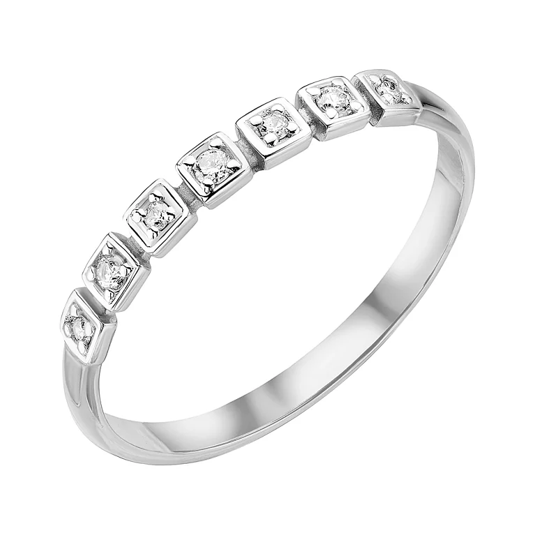 Каблучка з діамантами в білому золоті. Артикул 1109897202: ціна, відгуки, фото – купити в інтернет-магазині AURUM