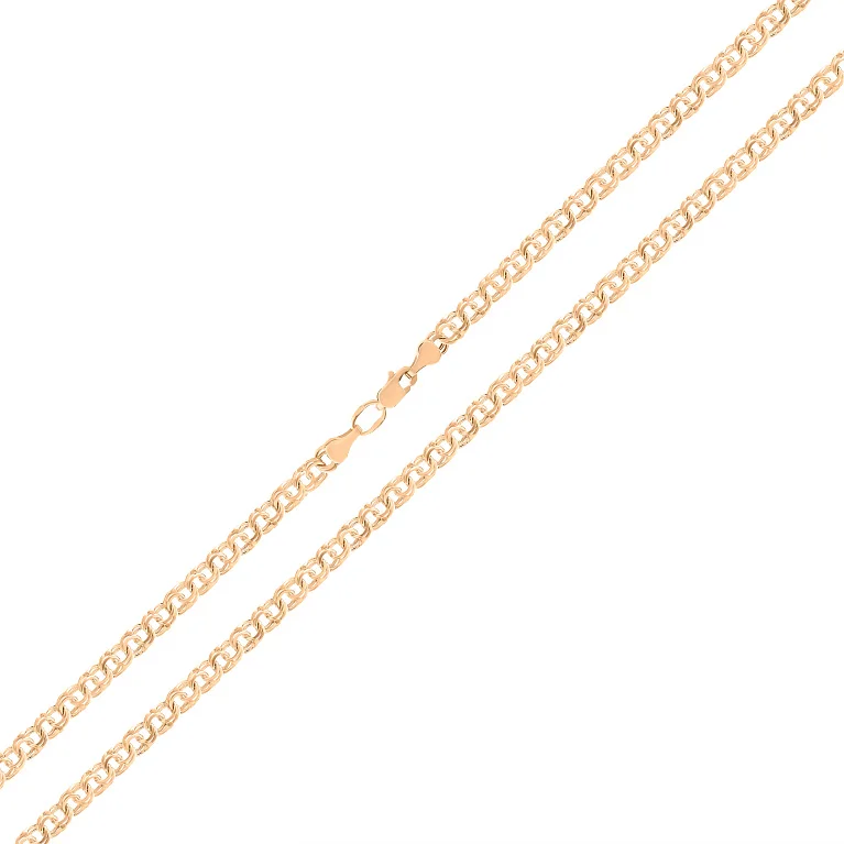 Ланцюг з червоного золота плетіння бісмарк - 1497749