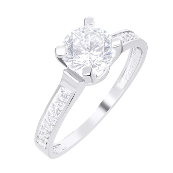 Серебряное кольцо с фианитами - 1535081