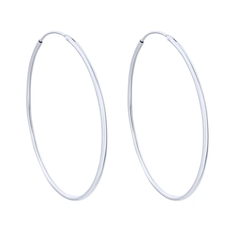 Срібні сережки-кільця у стилі мінімалізм. Артикул 7502/20050R: ціна, відгуки, фото – купити в інтернет-магазині AURUM