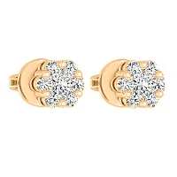 Сережки-гвоздики из красного золота с бриллиантами - 1506695