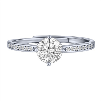 Серебрянное кольцо с фианитами раздвижное - 2001901