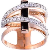 Золотое кольцо с агатом и цирконием. Артикул 379602: цена, отзывы, фото – купить в интернет-магазине AURUM