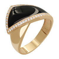 Кольцо из красного золота с цирконием и эмалью. Артикул 1191933101/2: цена, отзывы, фото – купить в интернет-магазине AURUM