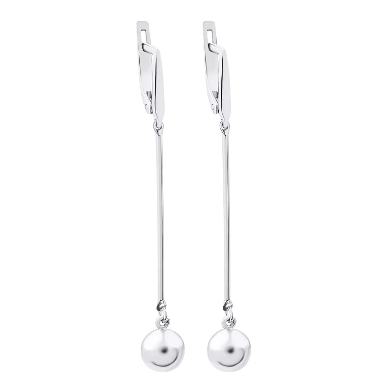 Срібні сережки з підвісками "Кулі". Артикул 7502/5818-р: ціна, відгуки, фото – купити в інтернет-магазині AURUM