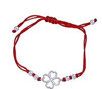 Красная нить с серебряной вставкой Сердечки. Артикул 7309/75144: цена, отзывы, фото – купить в интернет-магазине AURUM