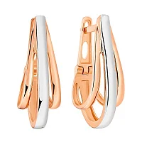 Сережки из комбинированного золота - 961525