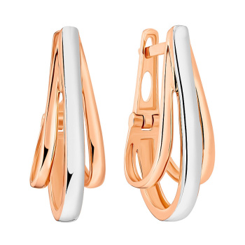 Сережки из комбинированного золота - 961525