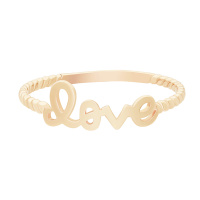 Кольцо "love" из красного золота - 1735974