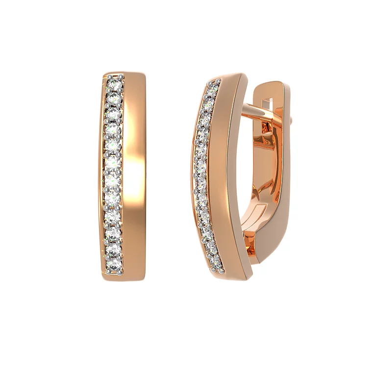Золоті сережки з діамантами. Артикул 22885брил: ціна, відгуки, фото – купити в інтернет-магазині AURUM