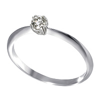 Кольцо из белого золота с бриллиантом. Артикул 1108719202: цена, отзывы, фото – купить в интернет-магазине AURUM