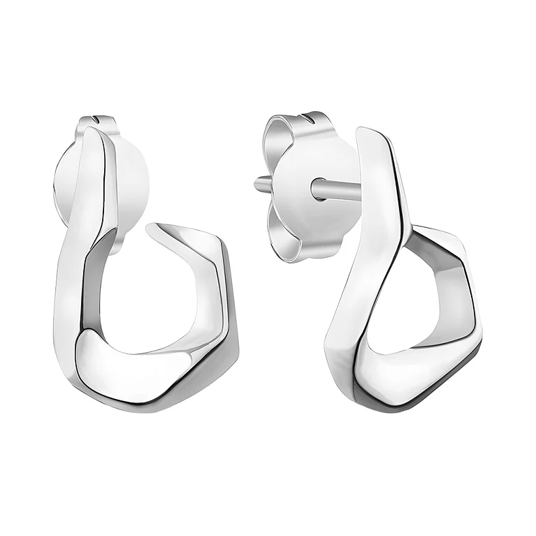 Сережки-гвоздики зі срібла "Завитки". Артикул 7518/6301: ціна, відгуки, фото – купити в інтернет-магазині AURUM