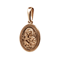 Ладанка из красного золота с чернением Божья Матерь. Артикул ЛС1-3076-3: цена, отзывы, фото – купить в интернет-магазине AURUM