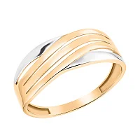 Широкое кольцо из комбинированного золота - 960526