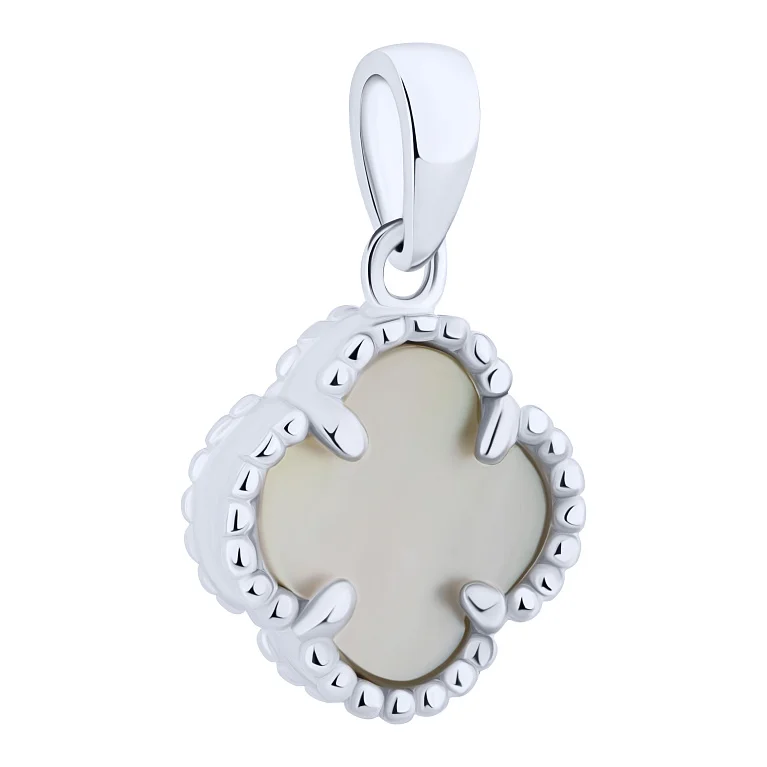 Підвіс "Конюшина" зі срібла з перламутром - 2194756