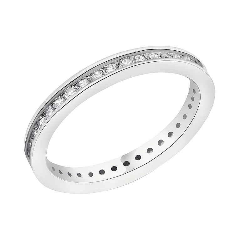 Тонкое серебряное кольцо с дорожкой фианитов. Артикул 7501/5956: цена, отзывы, фото – купить в интернет-магазине AURUM
