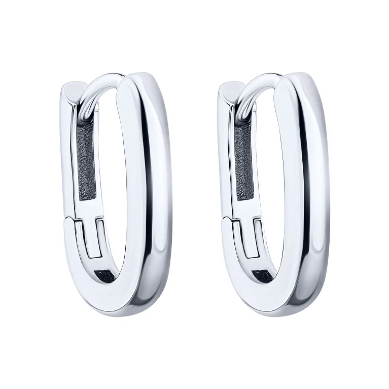 Сережки-кільця зі срібла - 2125605