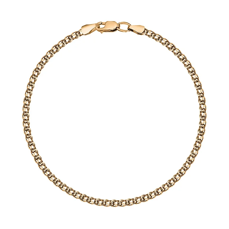 Браслет у червоному золоті плетіння спіга - 1599533