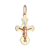 Крестик из комбинированого золота - 972159