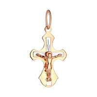 Крестик из комбинированного золота - 972159