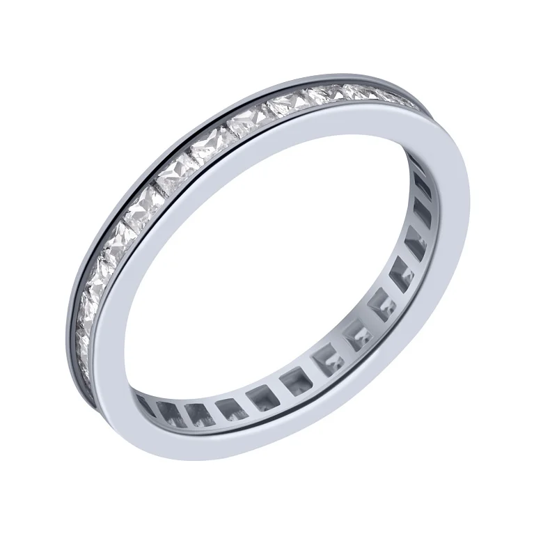 Серебряное ажурное кольцо с фианитами - 2045963