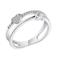Кольцо из серебра с цирконием Сердця. Артикул 7501/5777: цена, отзывы, фото – купить в интернет-магазине AURUM