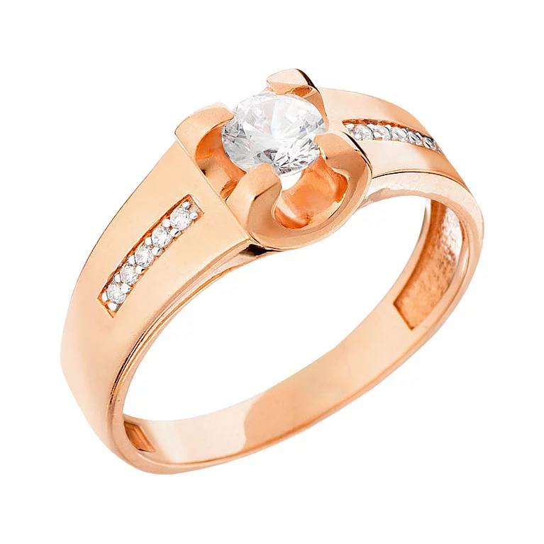 Золотое кольцо с фианитом. Артикул 140557: цена, отзывы, фото – купить в интернет-магазине AURUM