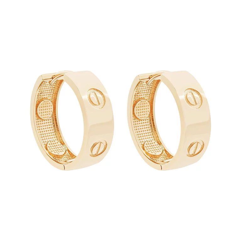 Серьги-кольца из красного золота "Love". Артикул 213191501: цена, отзывы, фото – купить в интернет-магазине AURUM