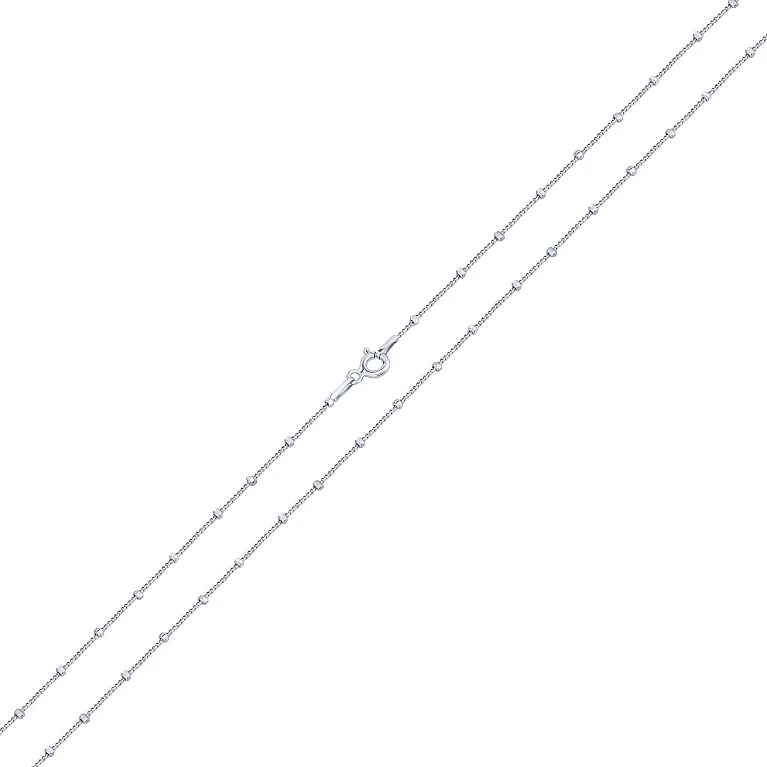 Серебряная цепочка в геометрической форме с плетением панцирь - 1963881