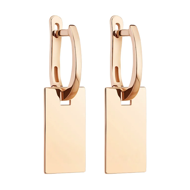 Сережки из красного золота с подвесами - 1834477