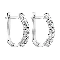 Сережки з білого золота з доріжкою діамантів - 2182584