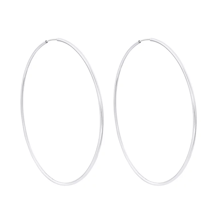 Сережки-кільця зі срібла. Артикул 7502/25170: ціна, відгуки, фото – купити в інтернет-магазині AURUM