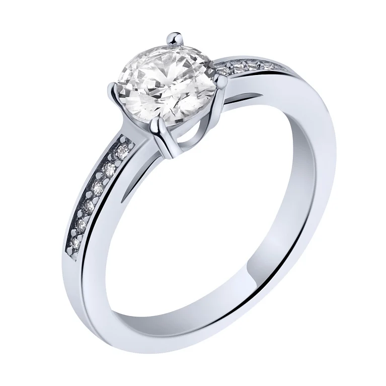 Серебряное кольцо с фианитами - 2216681
