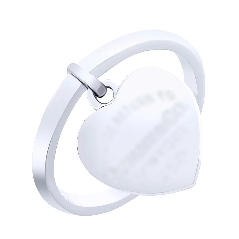 Кольцо серебряное с подвеской "Сердце". Артикул 7501/КК2/2003: цена, отзывы, фото – купить в интернет-магазине AURUM