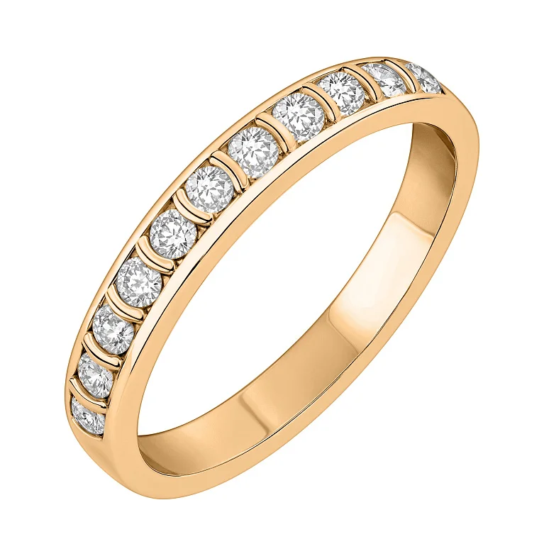 Каблучка із червоного золота з діамантами - 2115741