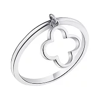 Серебряное кольцо с подвеской Клевер . Артикул 7501/5345: цена, отзывы, фото – купить в интернет-магазине AURUM