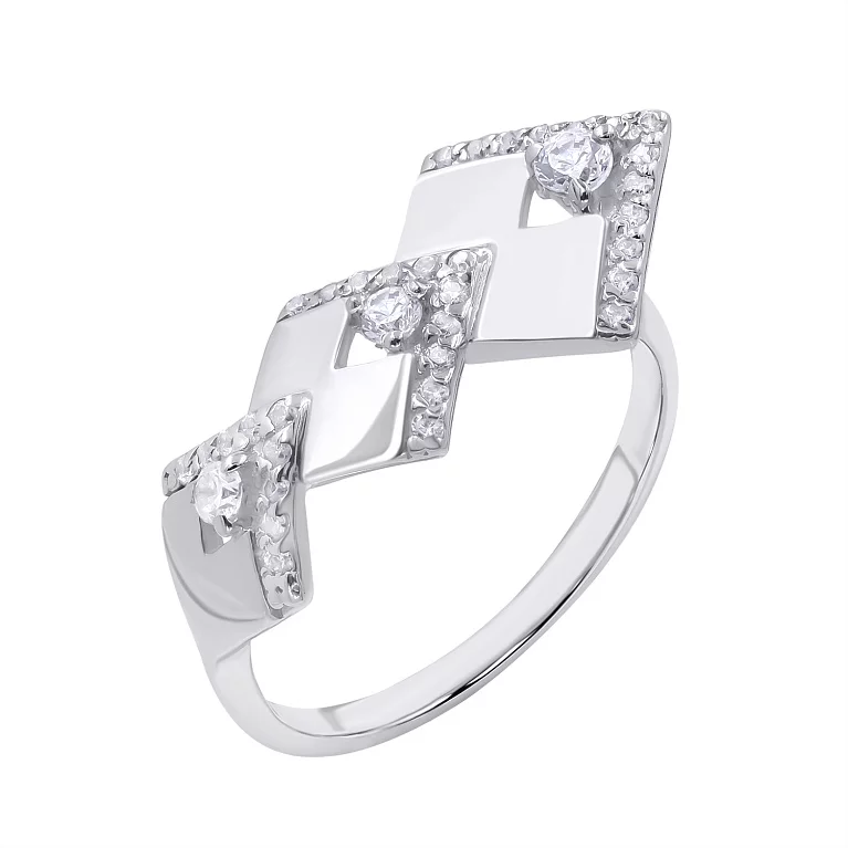 Серебряное кольцо с фианитом. Артикул 7501/500635-Р: цена, отзывы, фото – купить в интернет-магазине AURUM