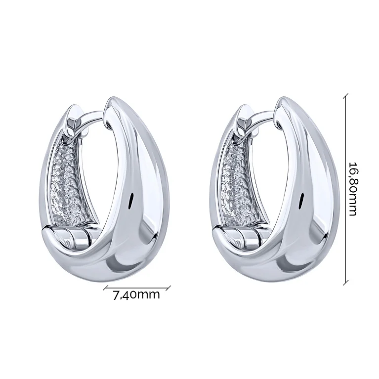 Сережки-кольца из серебра - 586103