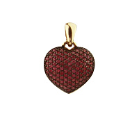 Подвес Сердце из красного золота с корундом. Артикул 700494-АКЧРркрб: цена, отзывы, фото – купить в интернет-магазине AURUM