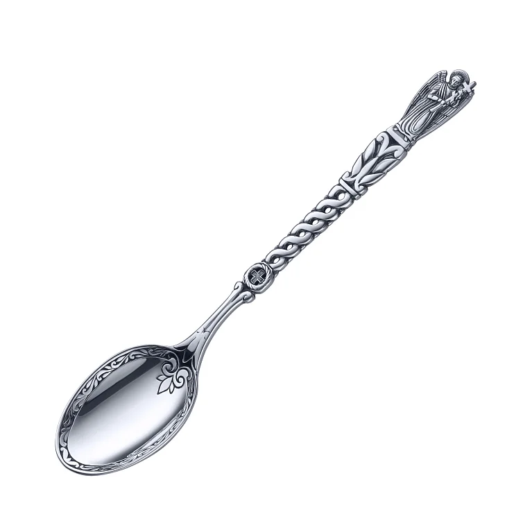 Ложка серебряная "Ангел" с чернением - 2150504