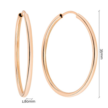 Сережки-кольца из красного золота - 966748