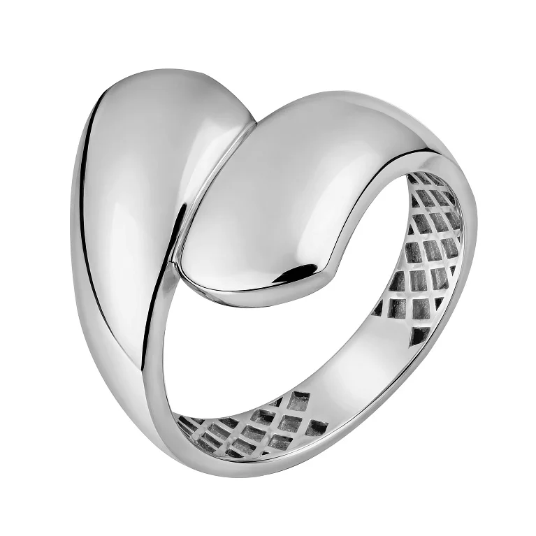 Широкое кольцо в белом золоте - 2182756