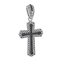 Стильний декоративний хрестик із білого золота - 1876615