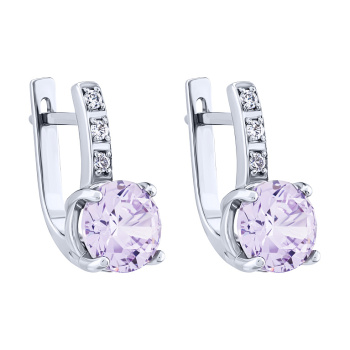 Серебряные серьги с фианитами - 2095215