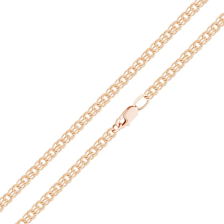 Ланцюжок у червоному золоті плетіння бісмарк - 2142906