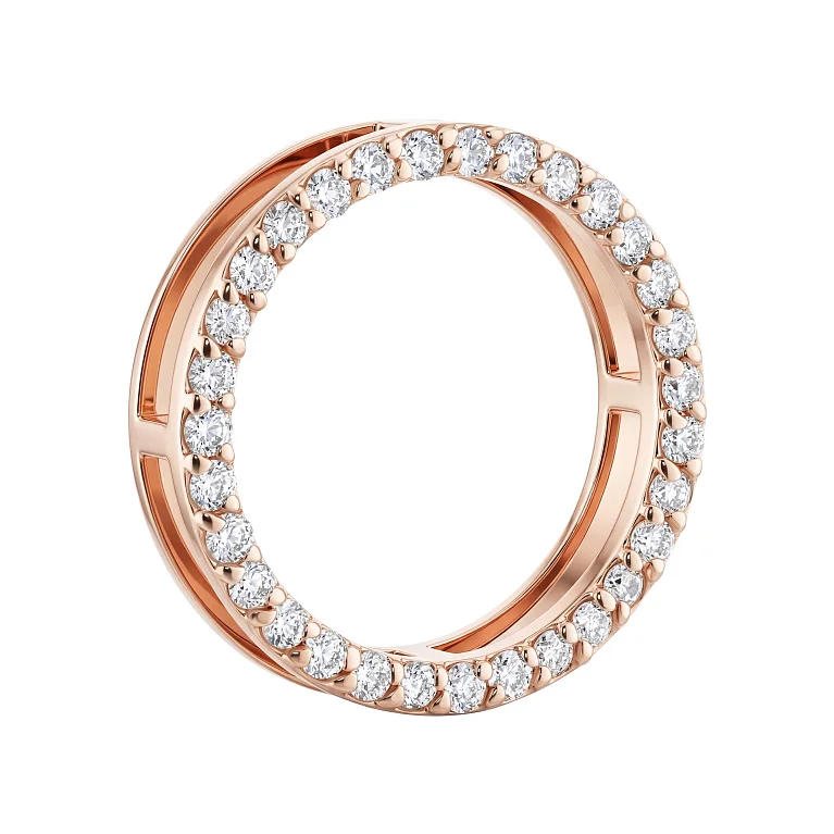 Підвіс "Коло" з червоного золота з фіанітами  - 2214201